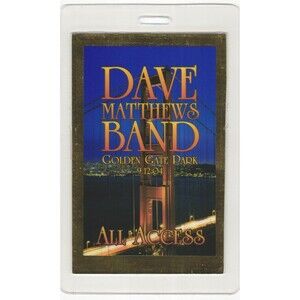 Dave Matthews 2004 Concert Backstage Laminate Pass All Access Golden Gate Park